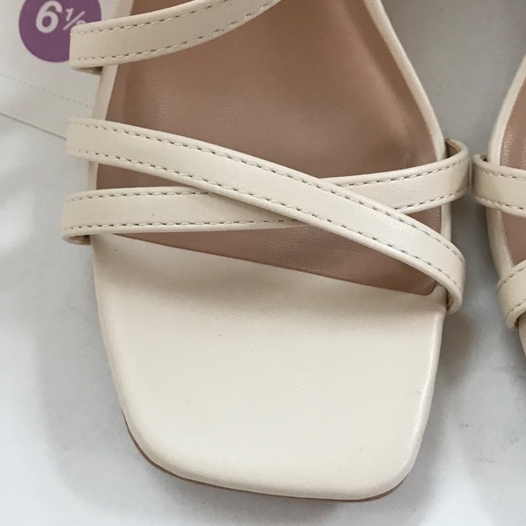 A NEW DAY Irena Strappy Heeled Sandals Low Heels Cream Women’s Size 6.5 - Picture 5 of 16